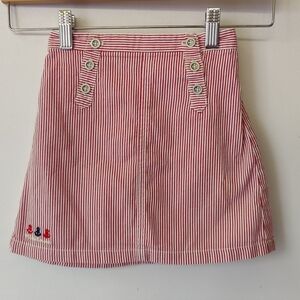 Mikihouse Red and White Striped Skirt with Nautical Details 110 Cm 5